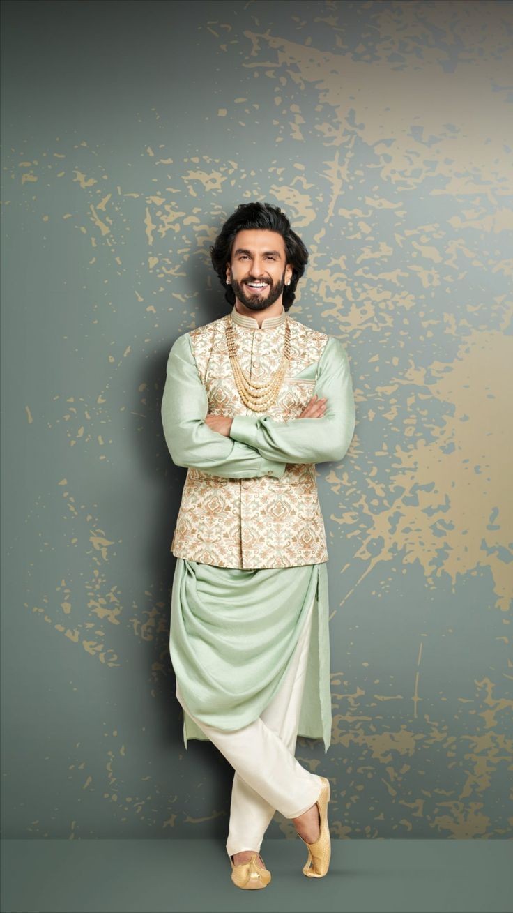 Ranveer Singh Blue Indo-Western Set - We Dress