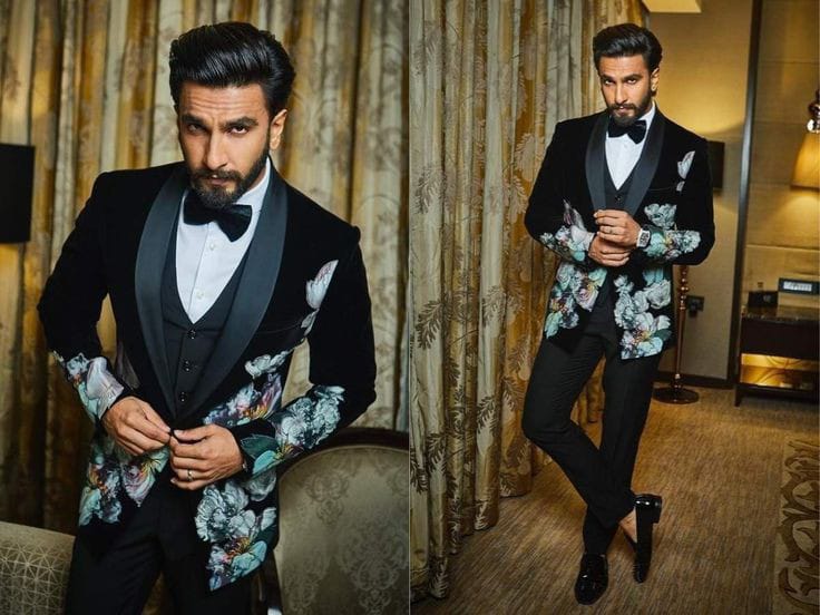 Ranveer Singh Exudes Charm in a Black Tuxedo As Poses for Some Royal Snaps  (View Pics)